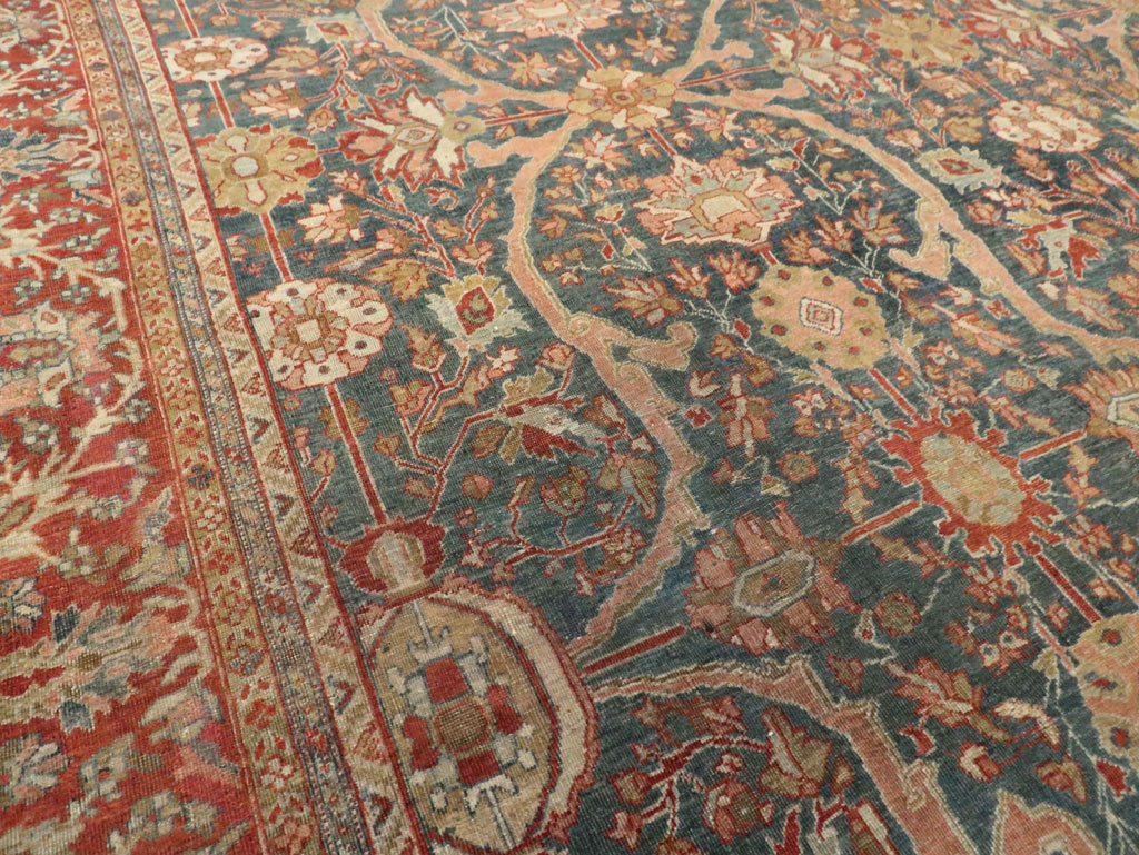 Antique Sarouk Fereghan Persian Room Size Carpet, No.24324 - Staging