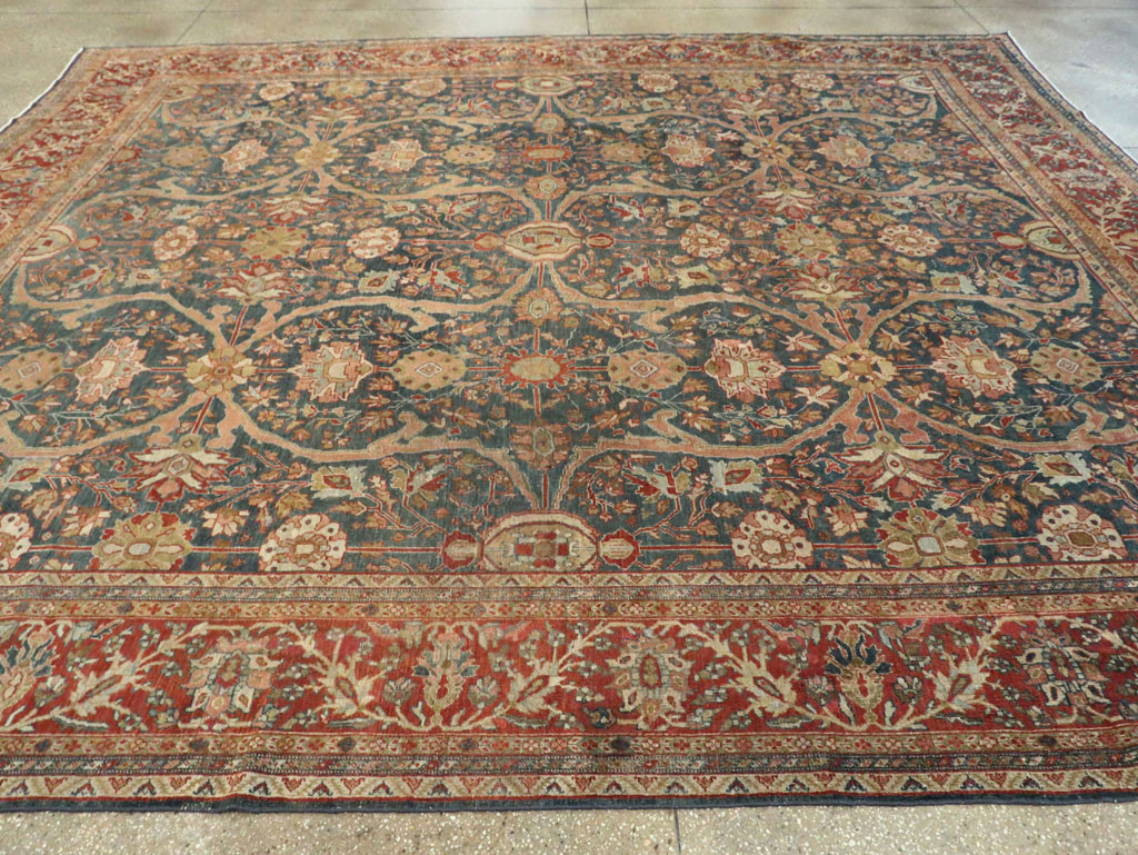 Antique Sarouk Fereghan Persian Room Size Carpet, No.24324 - Staging