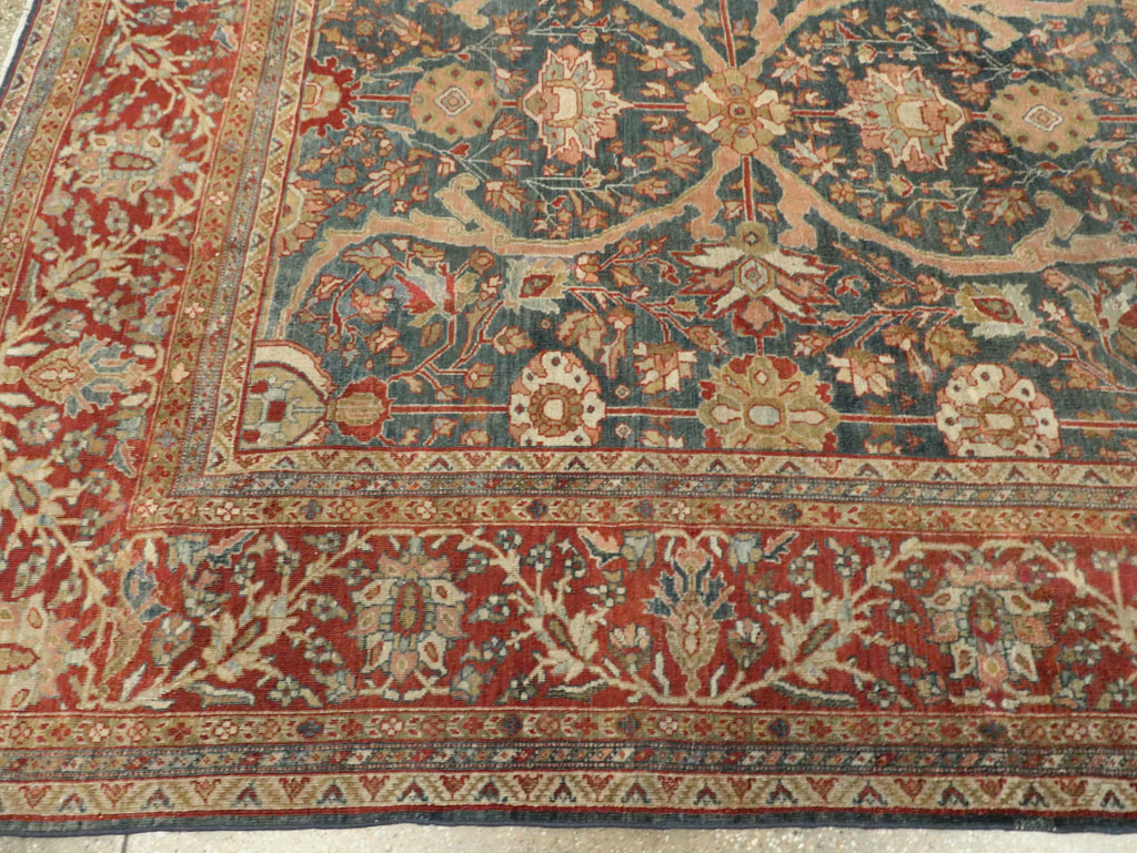 Antique Sarouk Fereghan Persian Room Size Carpet, No.24324 - Staging