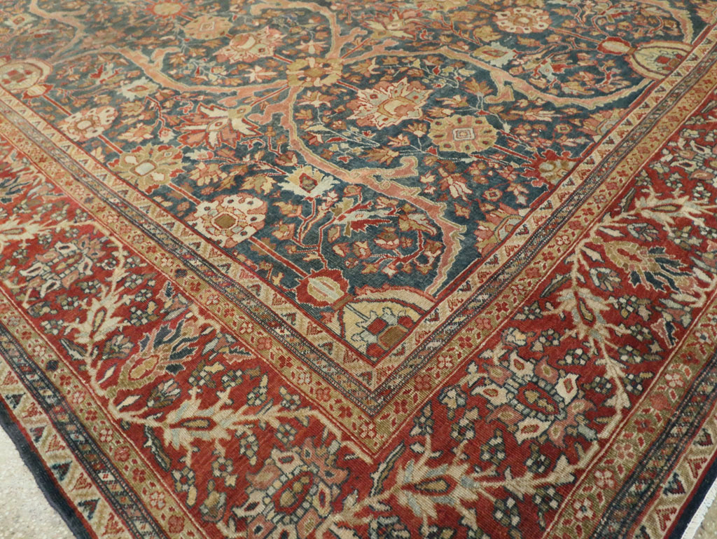 Antique Sarouk Fereghan Persian Room Size Carpet, No.24324 - Staging