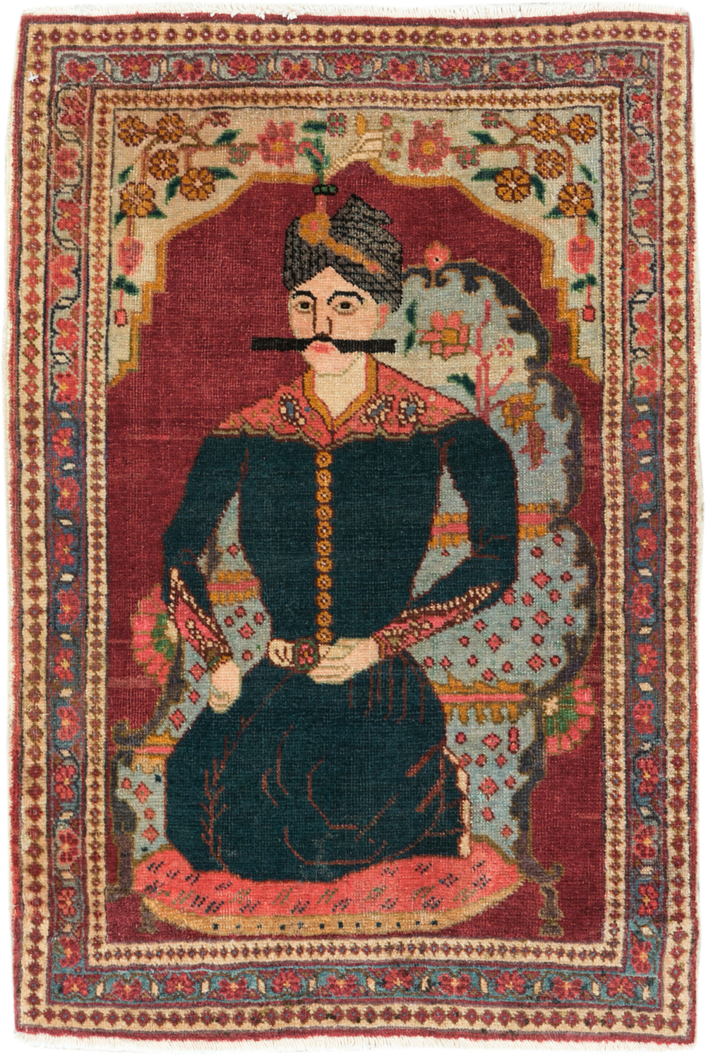 Antique Persian Tabriz Pictorial Rug (Pair: 1 of 2), No.24328 - Staging