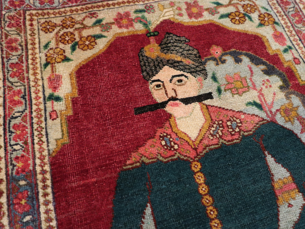 Antique Persian Tabriz Pictorial Rug (Pair: 1 of 2), No.24328 - Staging