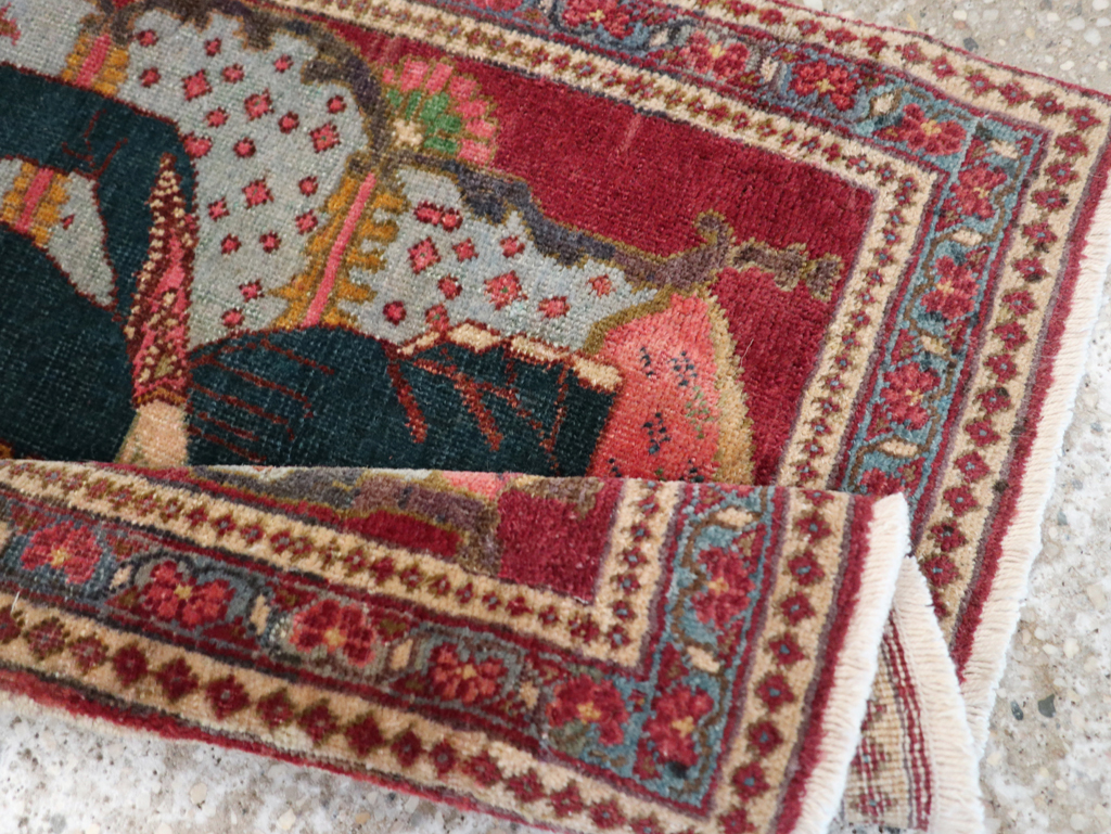 Antique Persian Tabriz Pictorial Rug (Pair: 1 of 2), No.24328 - Staging