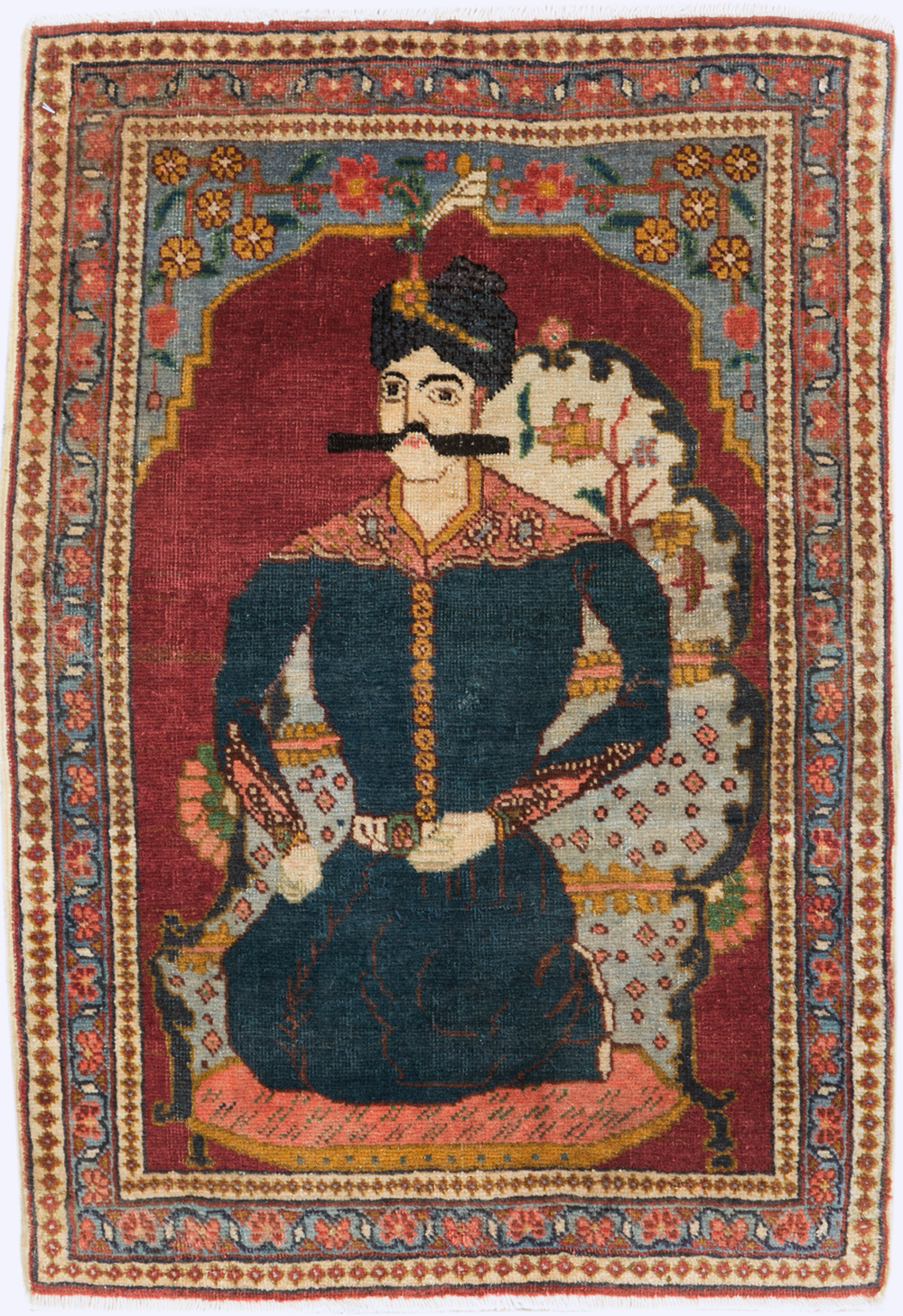 Antique Persian Tabriz Pictorial Rug (Pair: 2 of 2), No.24329 - Staging