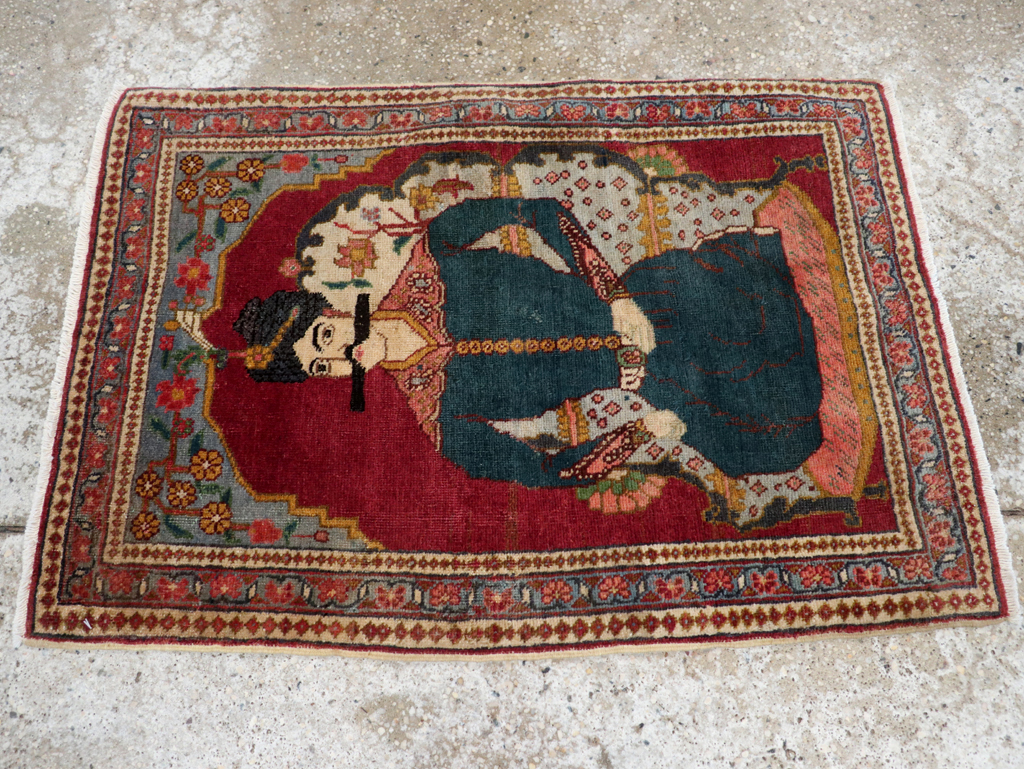 Antique Persian Tabriz Pictorial Rug (Pair: 2 of 2), No.24329 - Staging