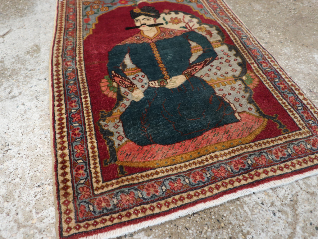 Antique Persian Tabriz Pictorial Rug (Pair: 2 of 2), No.24329 - Staging