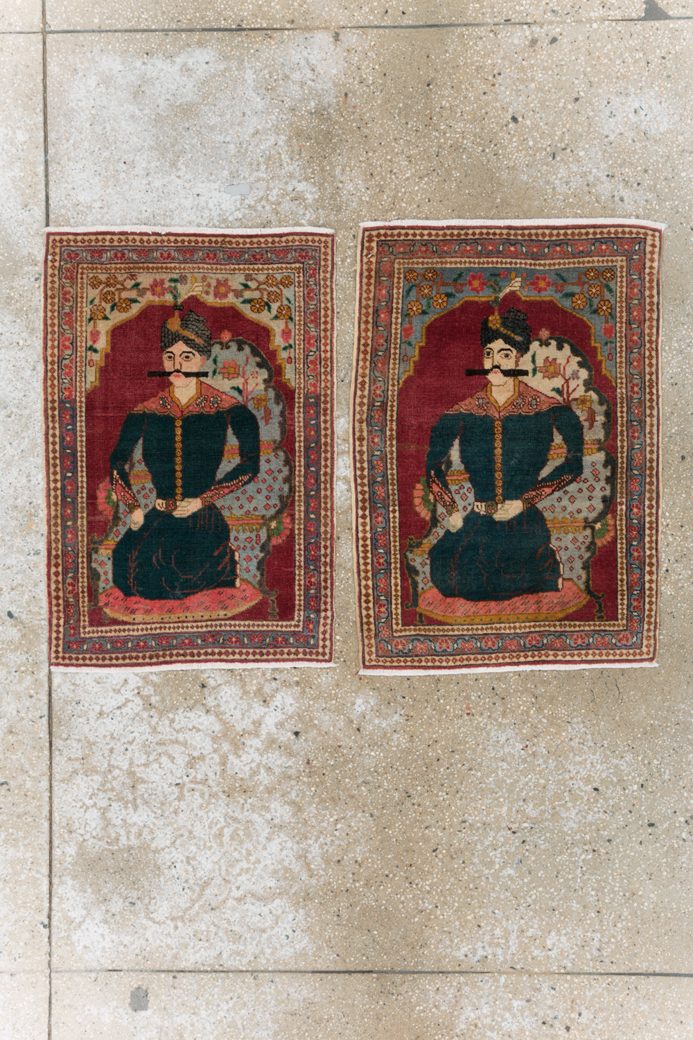 Antique Persian Tabriz Pictorial Rug (Pair: 2 of 2), No.24329 - Staging