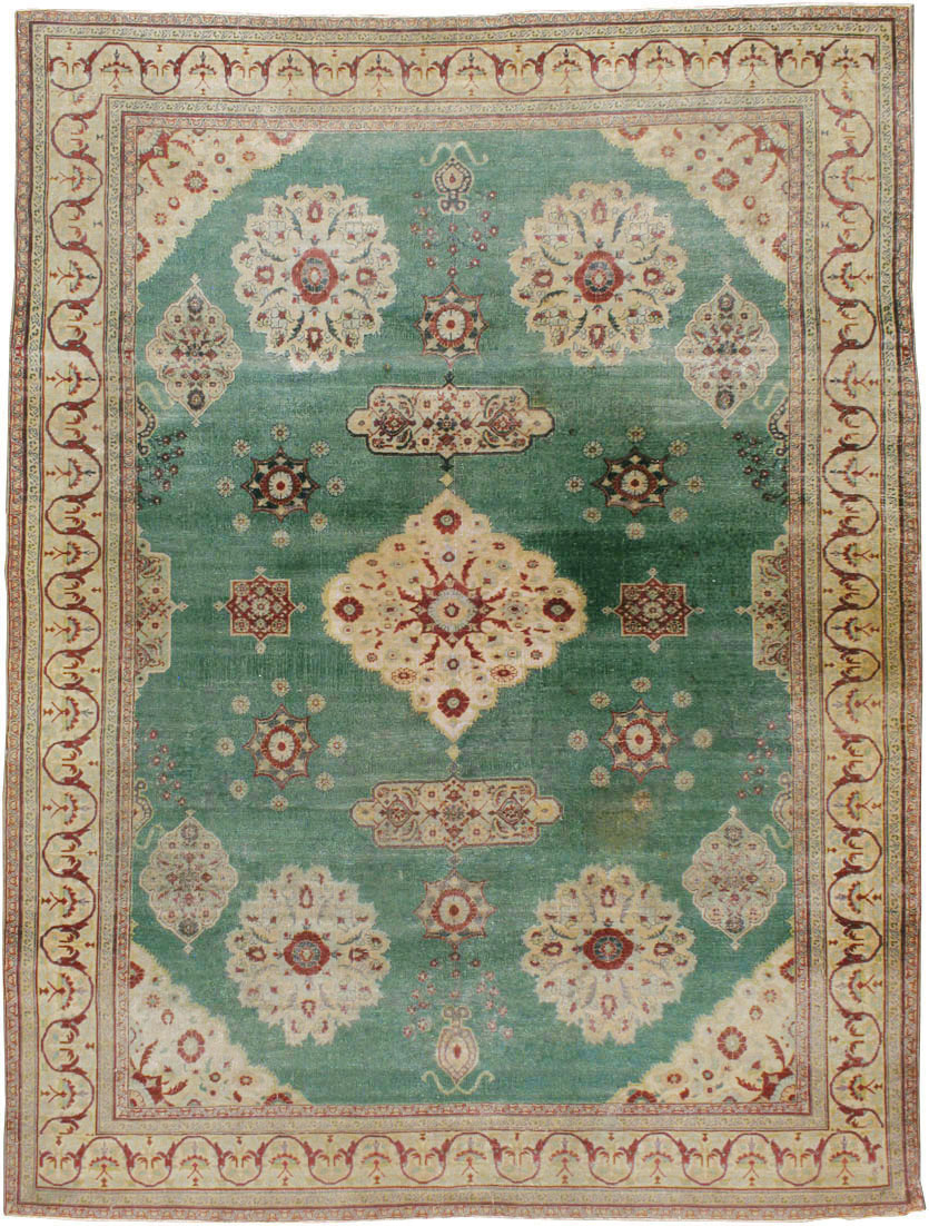 Antique Indian Agra Distressed Carpet, No.24333 - Staging