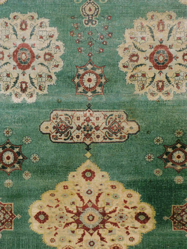 Antique Indian Agra Distressed Carpet, No.24333 - Staging