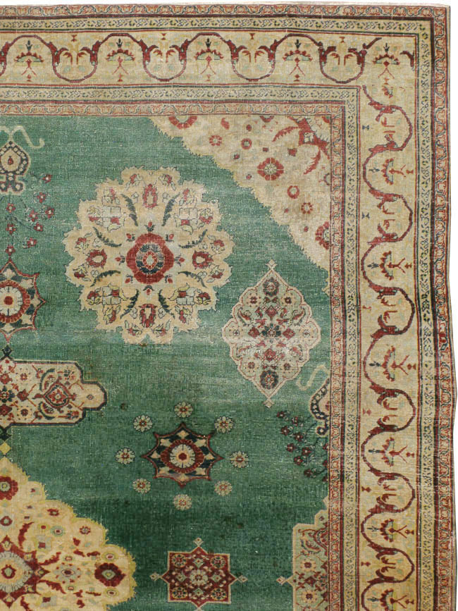 Antique Indian Agra Distressed Carpet, No.24333 - Staging