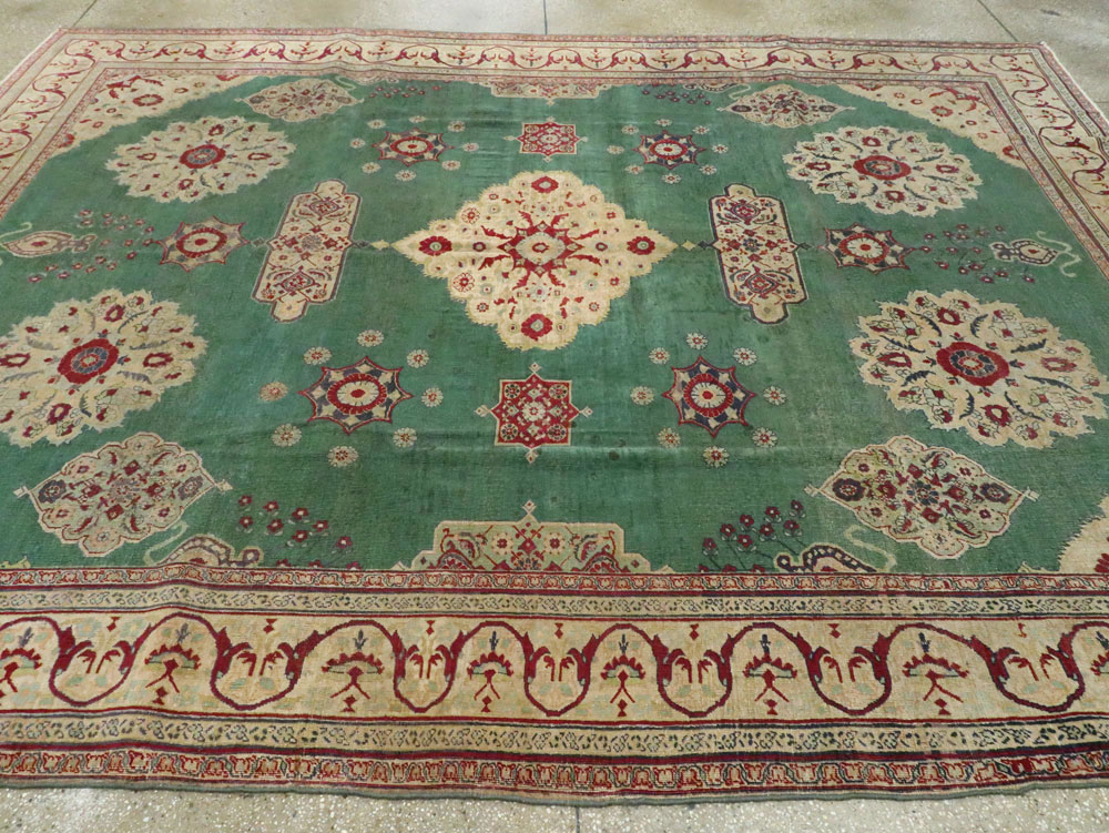 Antique Indian Agra Distressed Carpet, No.24333 - Staging