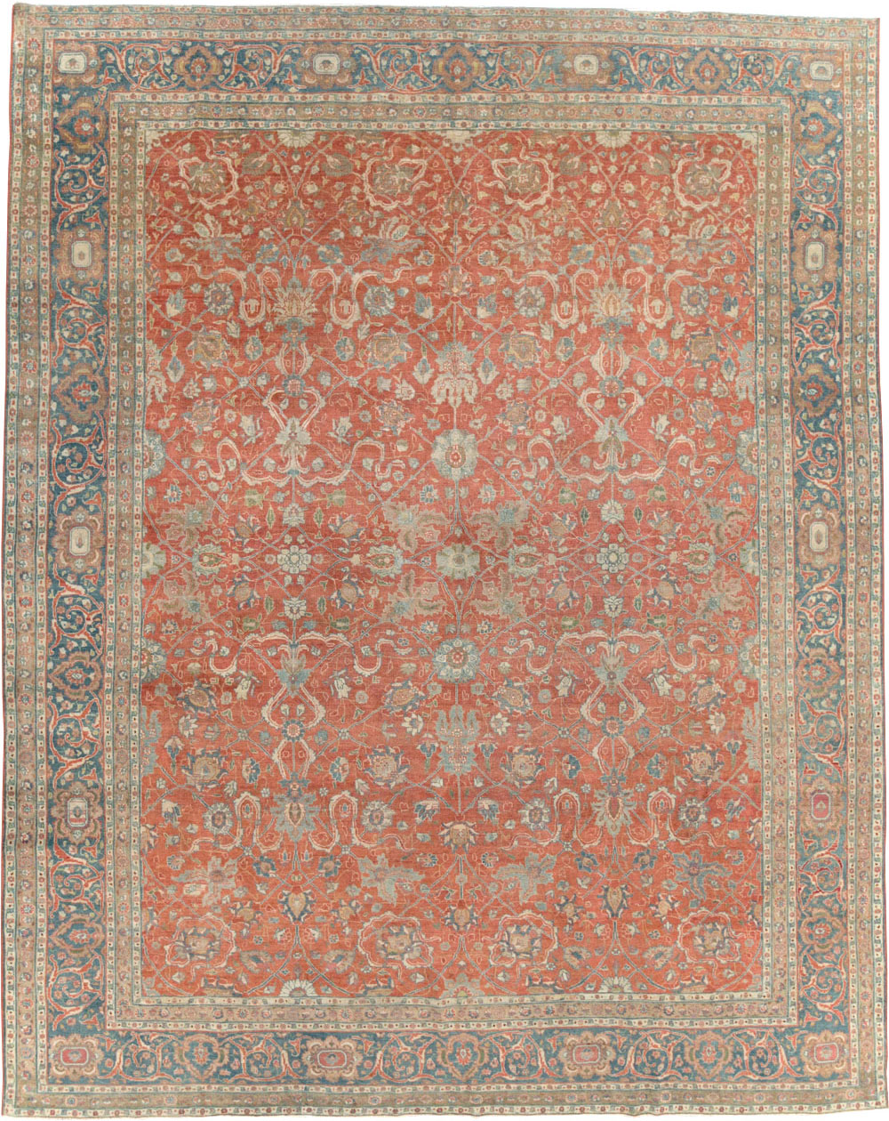 Antique Persian Tabriz Carpet, No.24335 - Staging