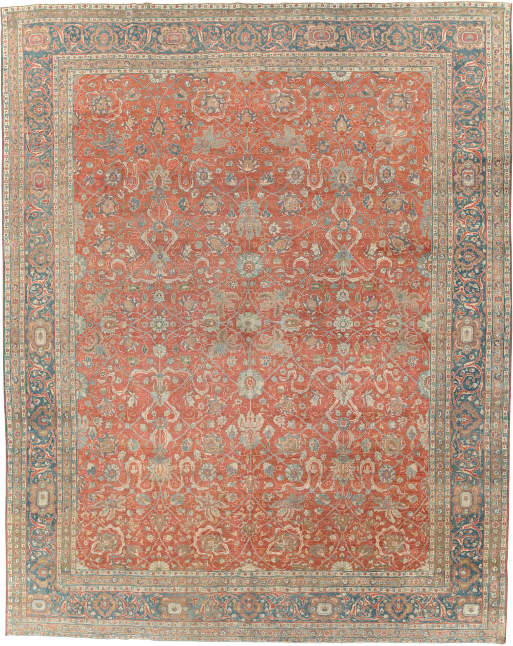 Antique Persian Tabriz Carpet, No.24335 - Staging