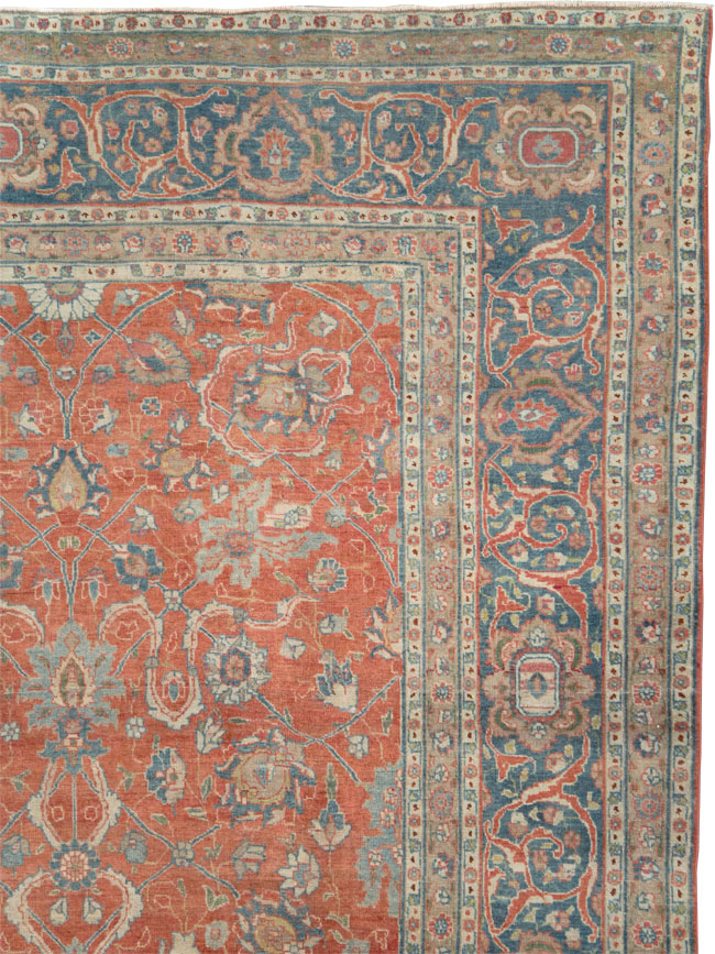 Antique Persian Tabriz Carpet, No.24335 - Staging