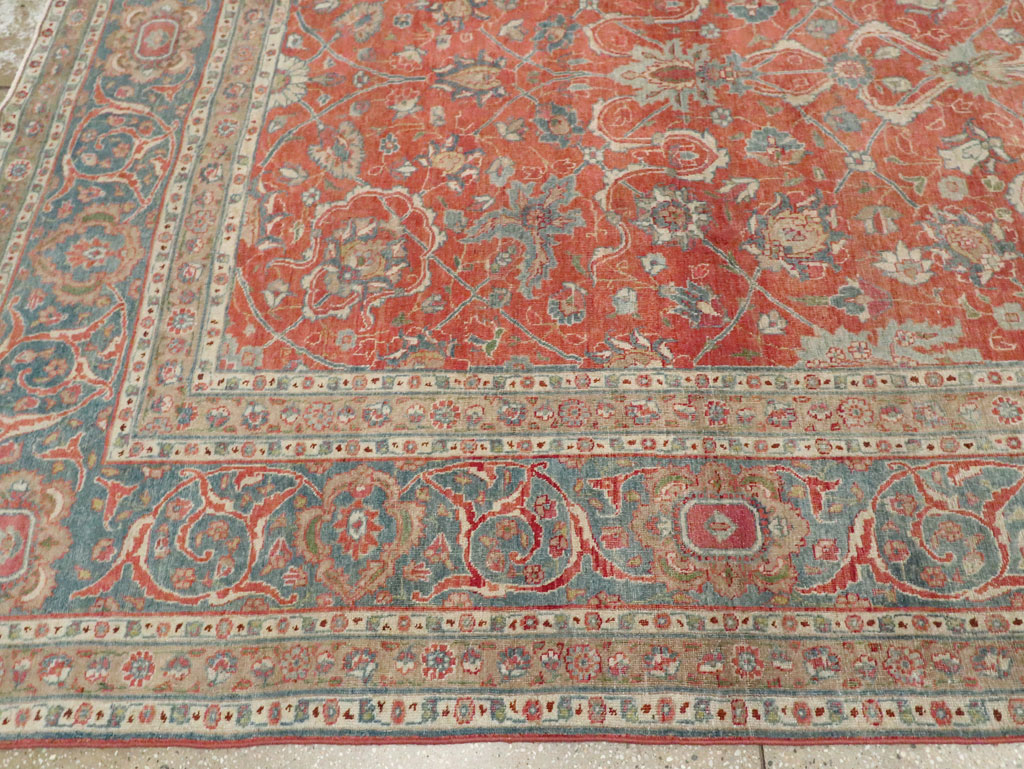 Antique Persian Tabriz Carpet, No.24335 - Staging