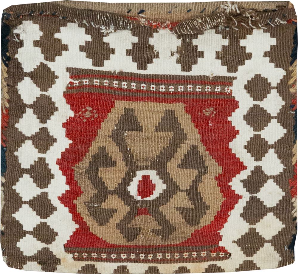 Vintage Persian Flatweave Kilim Bag, No.24349 - Staging