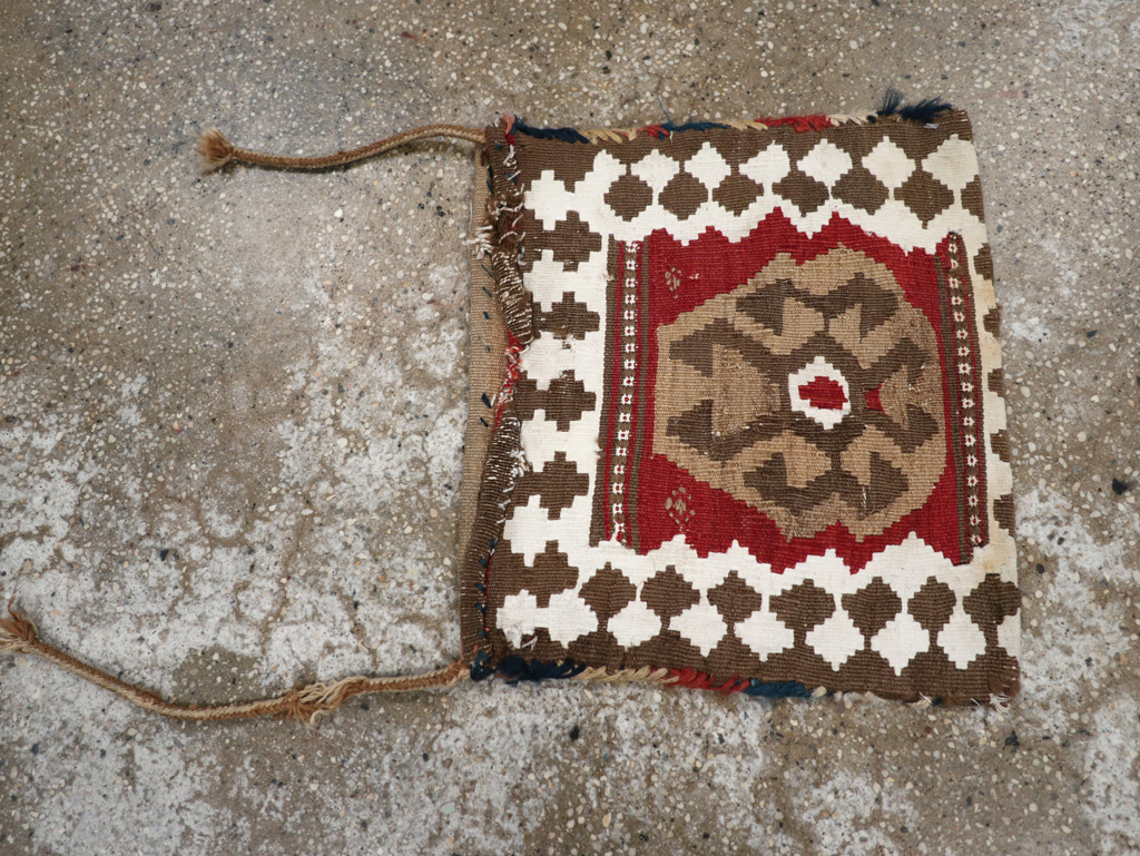 Vintage Persian Flatweave Kilim Bag, No.24349 - Staging