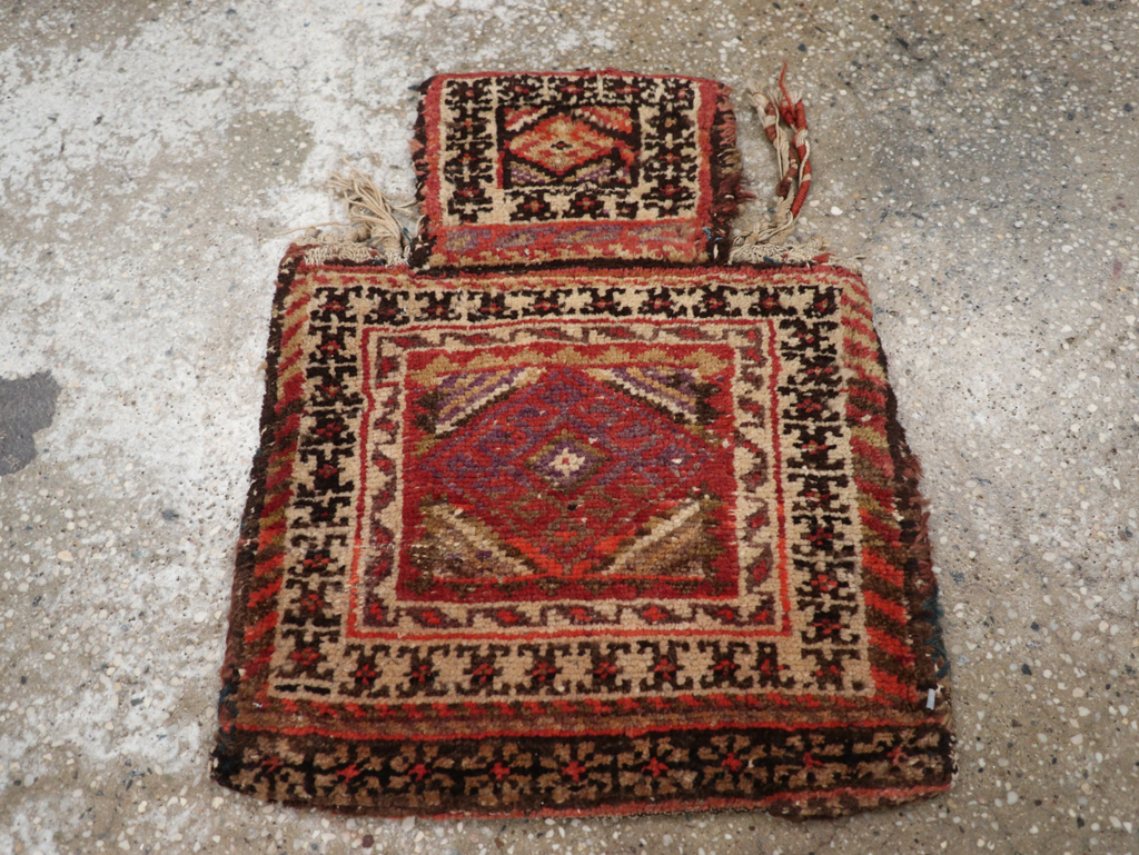 Vintage Persian Kurdish Bag, No.24352 - Staging