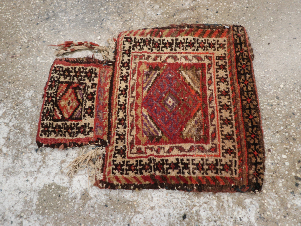 Vintage Persian Kurdish Bag, No.24352 - Staging