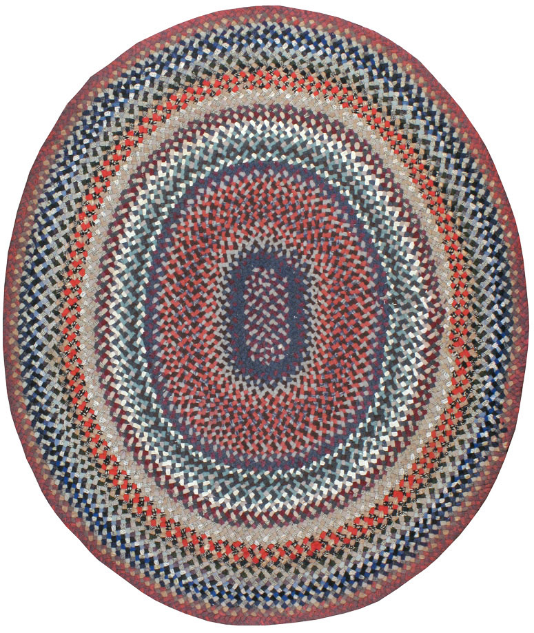 Vintage American Braid Rug, No.24365 - Staging