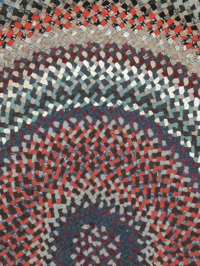 Vintage American Braid Rug, No.24365 - Staging