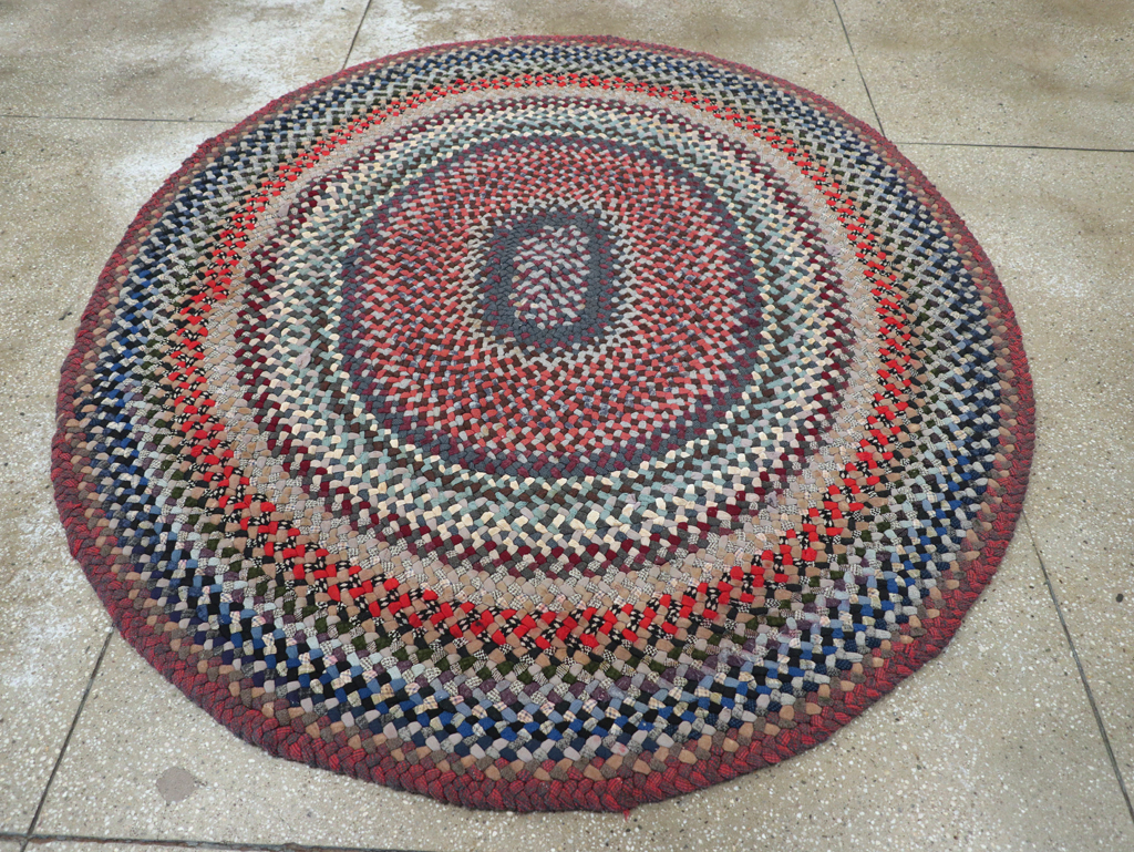 Vintage American Braid Rug, No.24365 - Staging