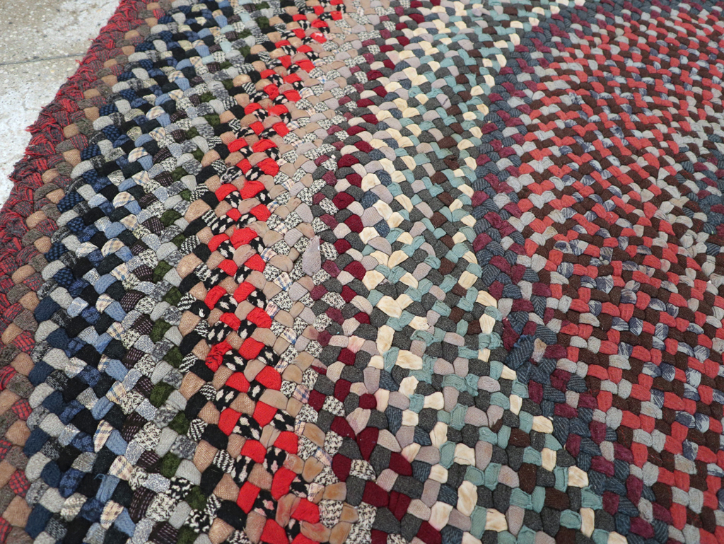Vintage American Braid Rug, No.24365 - Staging