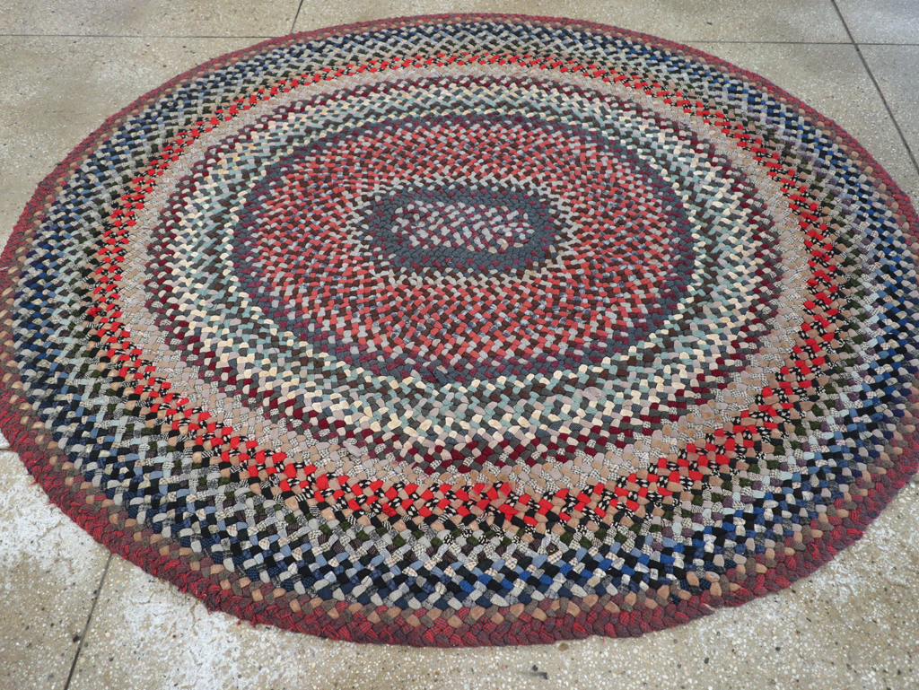 Vintage American Braid Rug, No.24365 - Staging