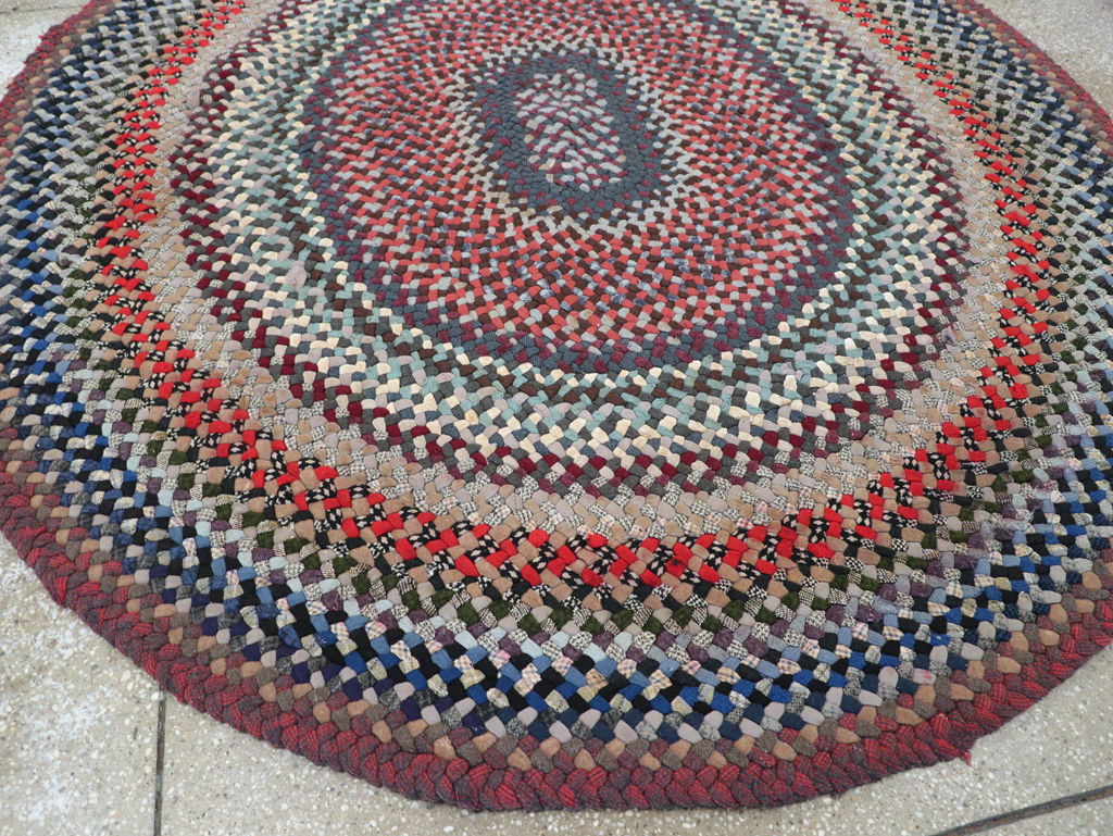 Vintage American Braid Rug, No.24365 - Staging