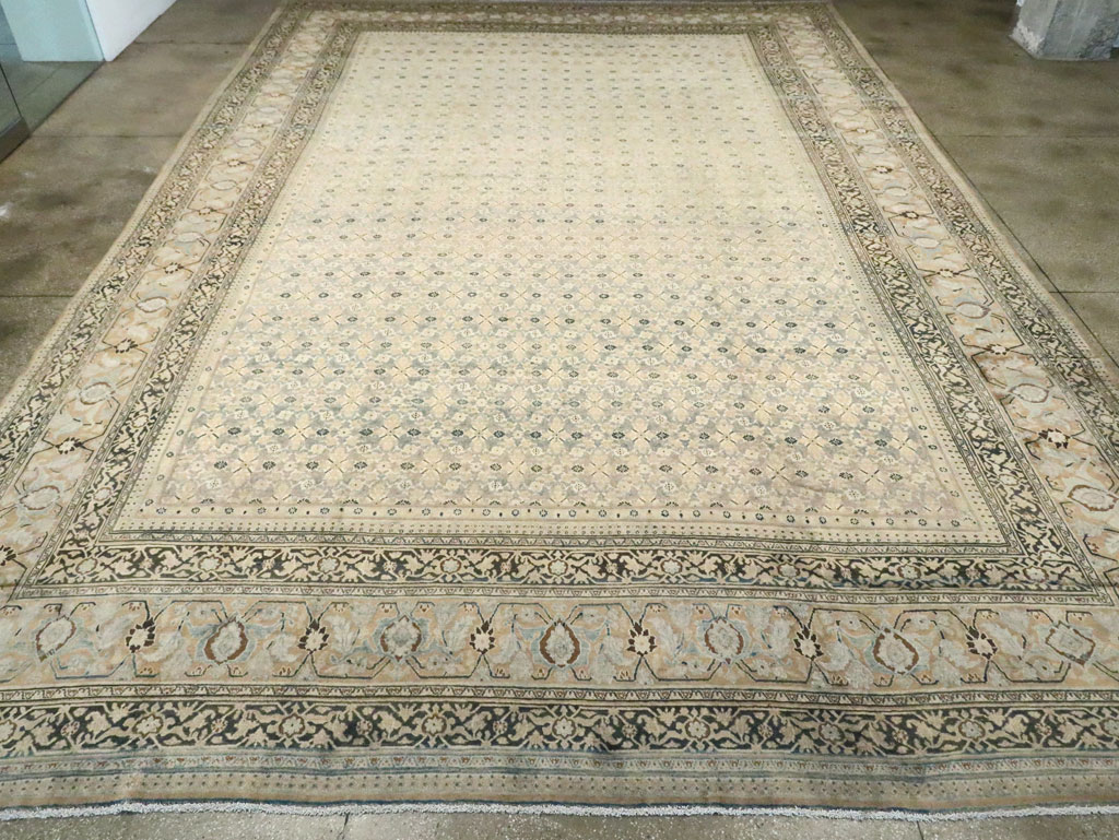 Antique Persian Dorokhsh Oversize Carpet, No.24373 - Staging