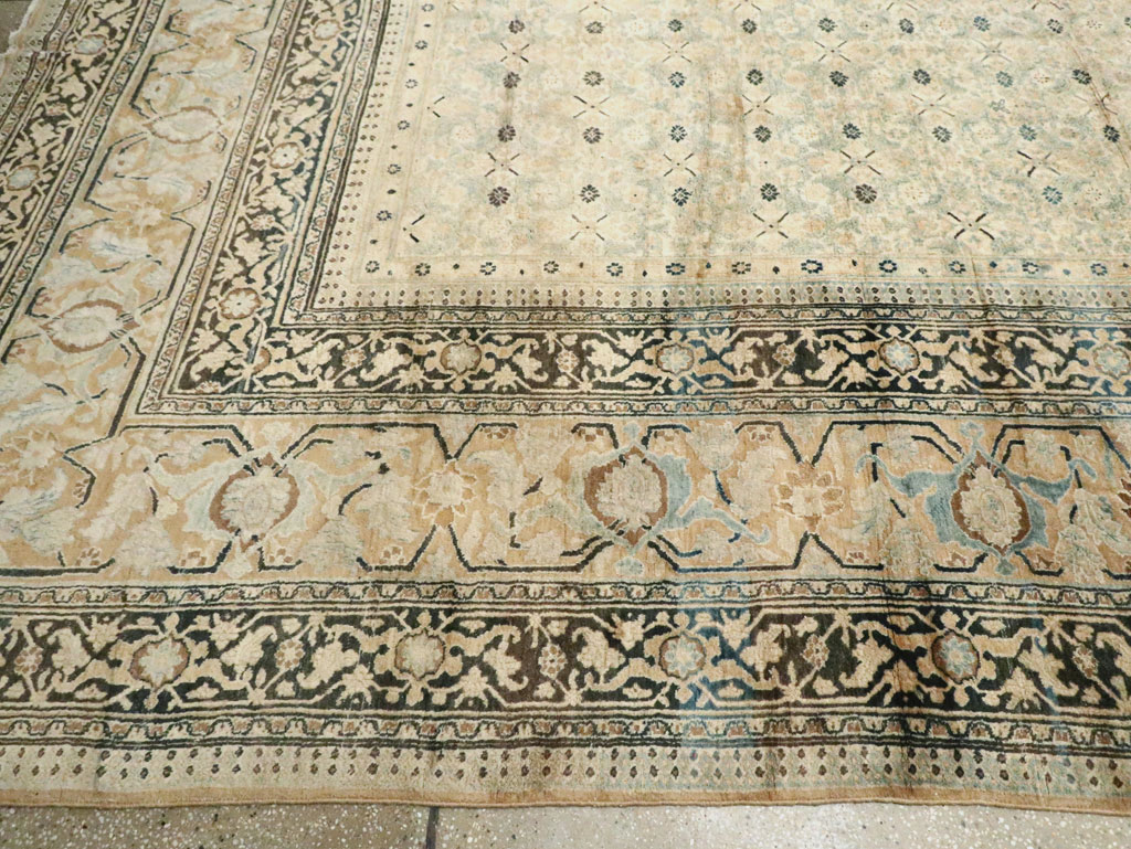 Antique Persian Dorokhsh Oversize Carpet, No.24373 - Staging