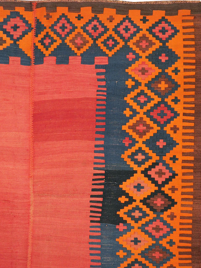 Antique Turkish Flat-weave Kilim, No.24380 - Staging