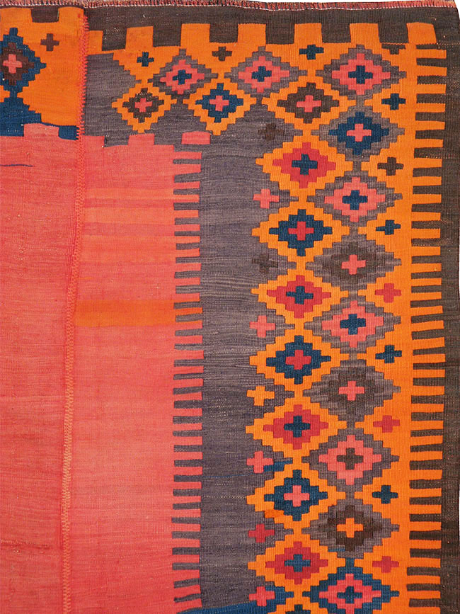 Antique Turkish Flat-weave Kilim, No.24380 - Staging