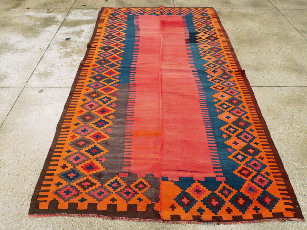 Antique Turkish Flat-weave Kilim, No.24380 - Staging