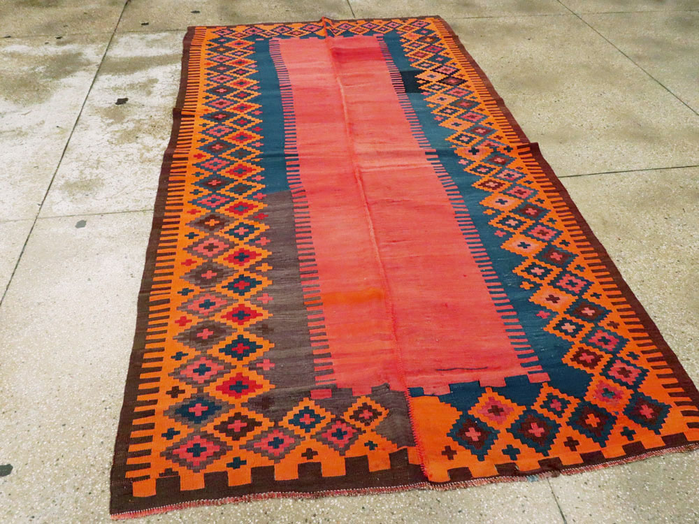 Antique Turkish Flat-weave Kilim, No.24380 - Staging