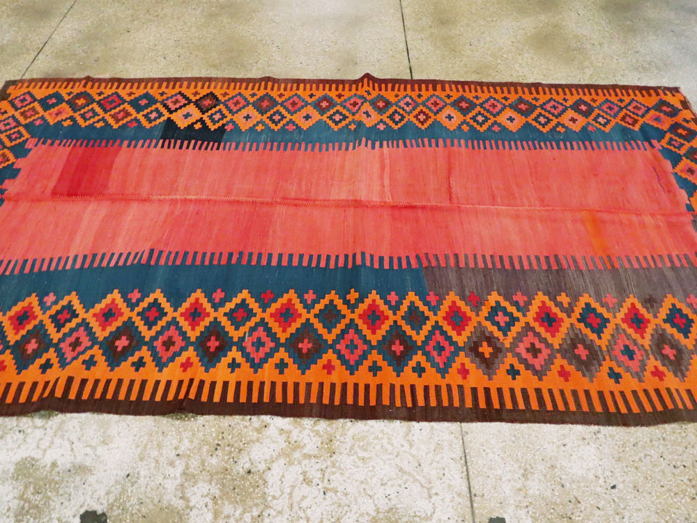 Antique Turkish Flat-weave Kilim, No.24380 - Staging