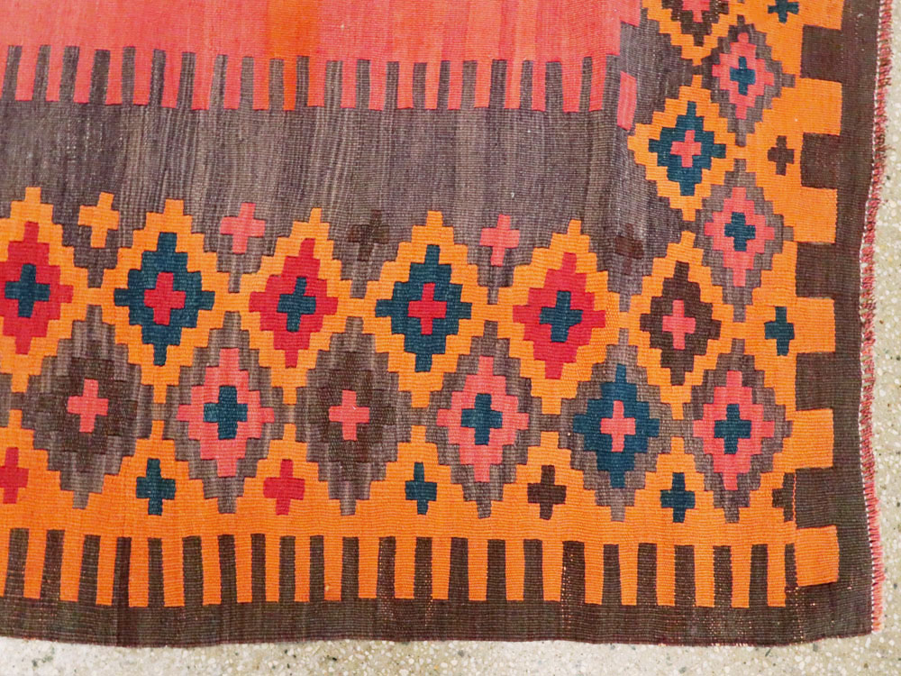 Antique Turkish Flat-weave Kilim, No.24380 - Staging