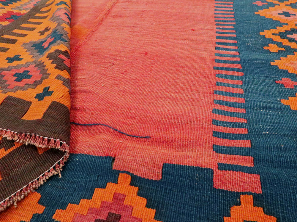 Antique Turkish Flat-weave Kilim, No.24380 - Staging