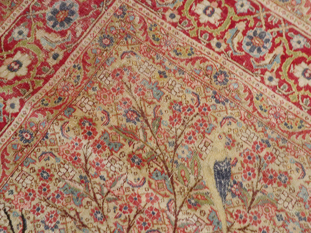 Antique Persian Tabriz Pictorial Rug, No.24381 - Staging