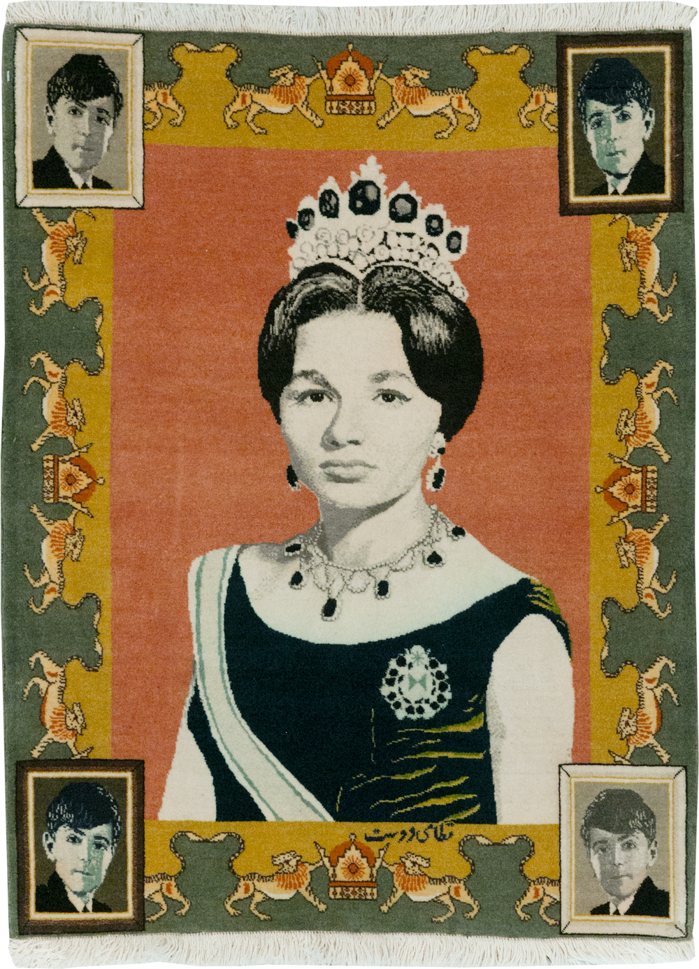 Vintage Persian Tabriz Pictorial Rug, No.24385 - Staging