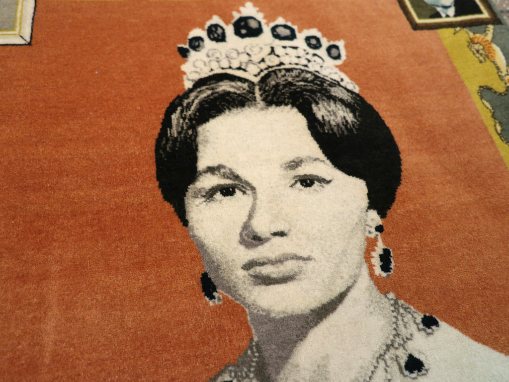 Vintage Persian Tabriz Pictorial Rug, No.24385 - Staging