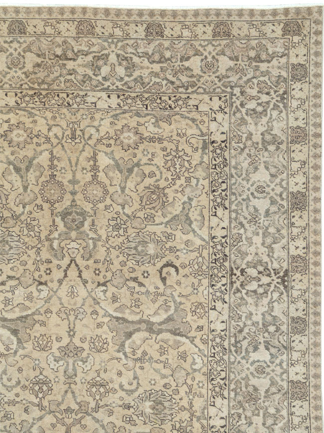 Antique Persian Tabriz Carpet, No.24389 - Staging