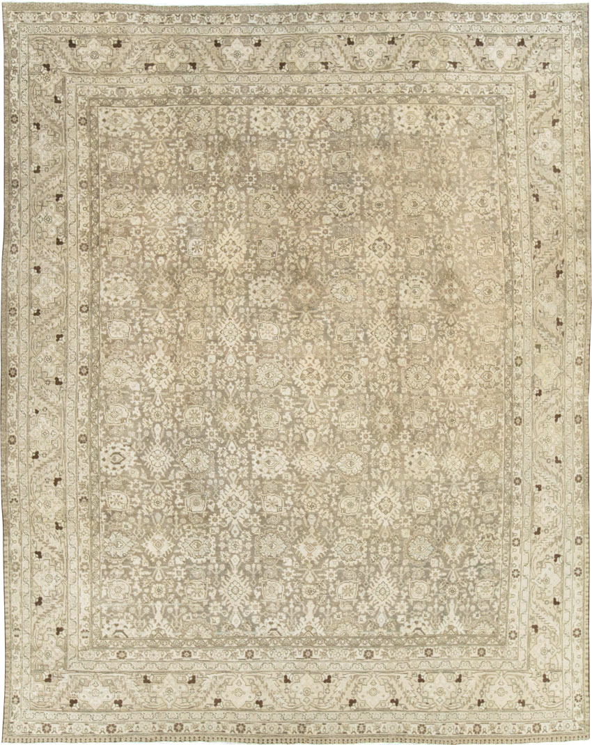 Vintage Persian Tabriz Room Size Carpet, No.24390 - Staging