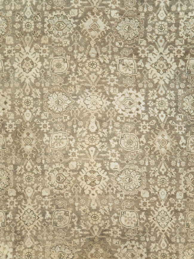 Vintage Persian Tabriz Room Size Carpet, No.24390 - Staging