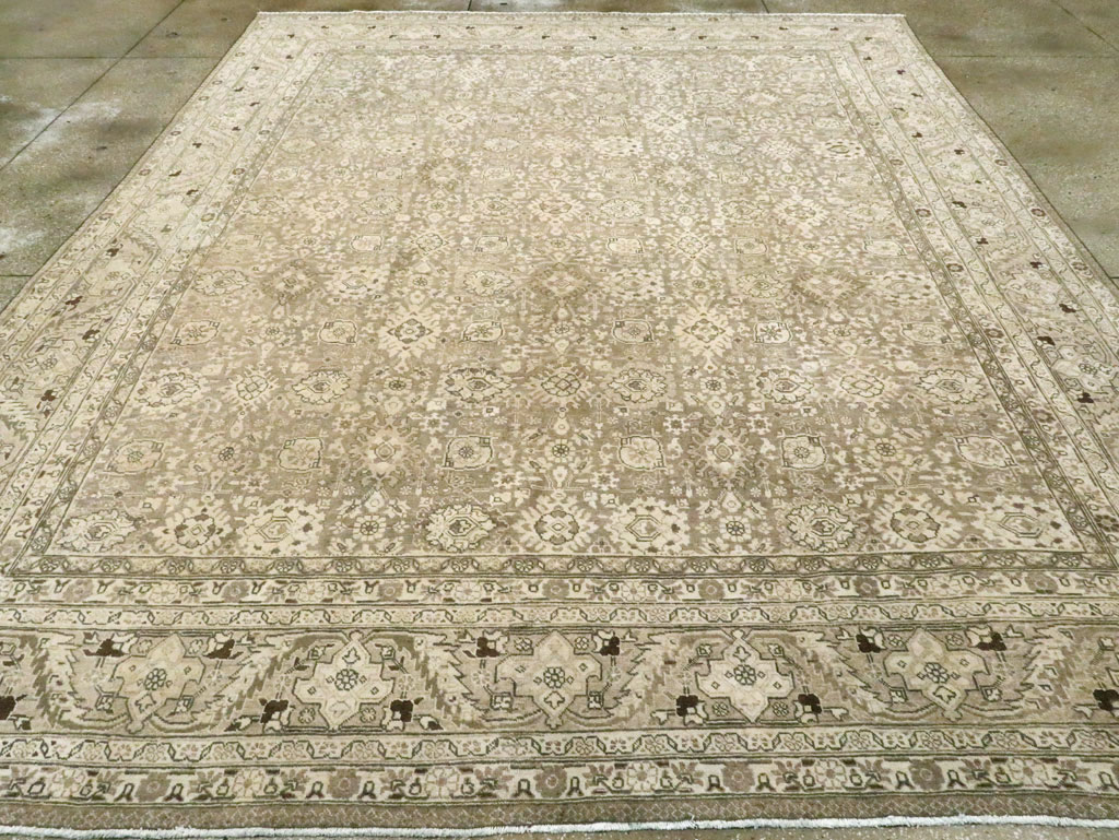 Vintage Persian Tabriz Room Size Carpet, No.24390 - Staging