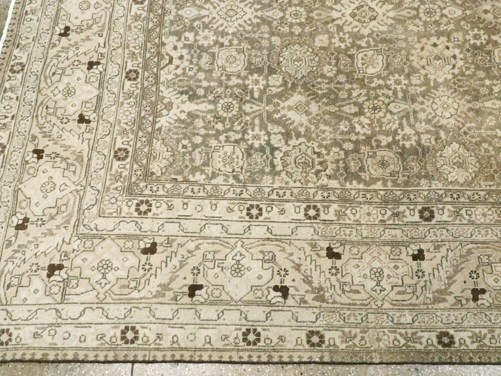 Vintage Persian Tabriz Room Size Carpet, No.24390 - Staging