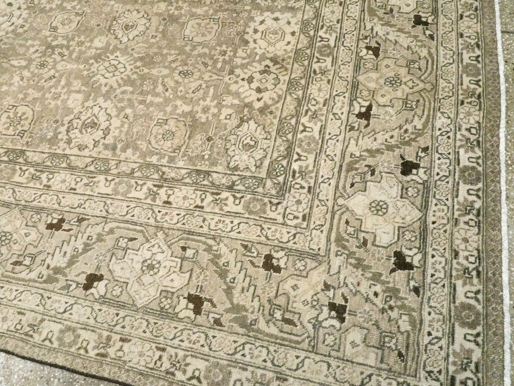 Vintage Persian Tabriz Room Size Carpet, No.24390 - Staging