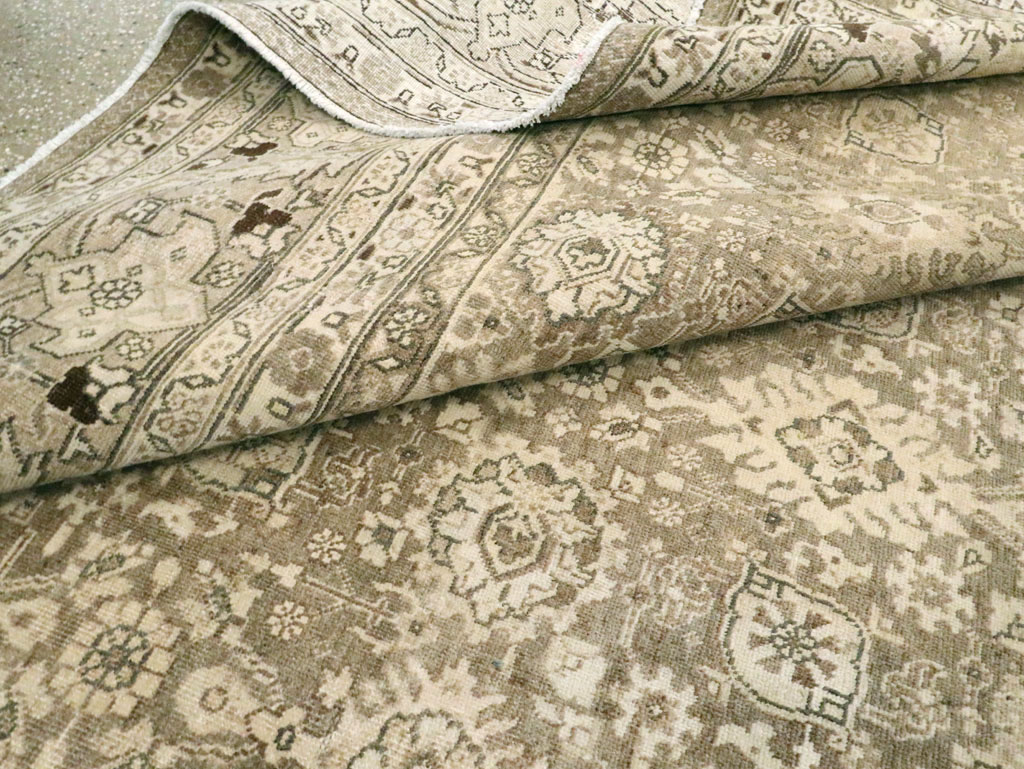 Vintage Persian Tabriz Room Size Carpet, No.24390 - Staging