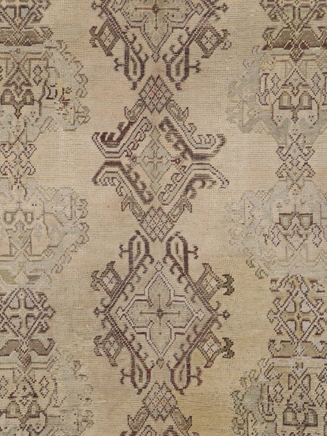 Antique Turkish Oushak Rug, No.24396 - Staging