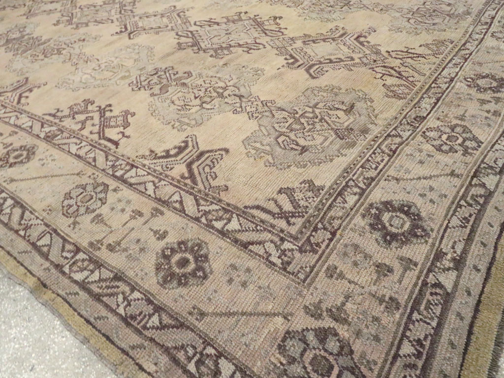 Antique Turkish Oushak Rug, No.24396 - Staging